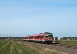 br-628-----928--629 628 686 + 628 496 als RE 12076 (Trier Hbf - K�ln Messe/Deutz) am 5. April 2010 auf der Eifelbahn bei Euskirchen.