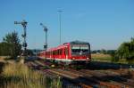 br-628-----928--629 628 402 und 628 429 am 09.07.2010 als Sch�lerzug RB 32047 in Vilseck. Die Formsignale werden in der Nach vom 31.07 zum 01.08 durch die in Hintergrund schon aufgestellten KS-Signale ersetzt.