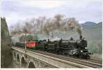 br-629 109.13, 629.01 und 1110.564 mit SDZ R16657 von Wien S�dbhf nach M�rzzuschlag. Hier am Krausel-Klause-Viadukt am Semmering, 08.12.2009.