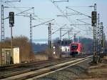 641 012 ( Lauchringen ) auf Probefahrt in Singlis, 20.2.010. Man beachte, ...