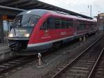 Nach Rostock Seehafen Nord fuhr am 31.Oktober 2009 Desiro 642 ...