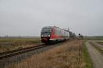 br-642-desiro-db Zwischen dem Hp Rotes Haus und Eilenburg Ost ist 642 193 als Weihnachtsmarkt-Sonderzug RE-36736 von Lutherstadt Wittenberg nach Leipzig unterwegs. Fotografiert am 12.12.09