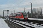 br-642-desiro-db 642 203 als Regionalbahn nach Magdeburg Hbf f�hrt gerade in den Bahnhof Magdeburg-Neustadt ein. Fotografiert am 23.12.2009