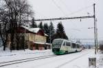 br-642-desiro-private 2x t�glich fahren Desiro der Vogtlandbahn bis nach Mari�nsk� L�zně und benutzen dabei ab Cheb die tschechische KBS170. VT18 befindet sich, bei der Ausfahrt aus dem Bf Doln� �andov am 15.02.2010, auf der R�ckfahrt nach Zwickau als Os12956. 