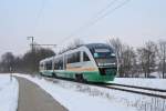 br-642-desiro-private Die Vogtlandbahn half mit einem Desiro aus. Ainring, 13.02.2010.