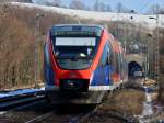 643 711 der Euregiobahn hat am 11.02.2012 die Haltestelle Eilendorf ...