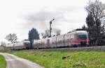 Talent-Begegnung kurz vor`m Bahnhof Derkum, zwischen 644527/644005 und 644539 - ...