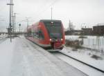 br-646-stadler-gtw-db Hier 646 007-5 als RE3 von Schwedt/Oder nach Angerm�nde, bei der Einfahrt am 21.12.2009 in Angerm�nde.