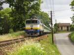 754-019 am 7.06.2009 mit dem R354 in Domazlice Mesto  ...