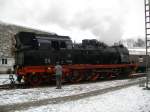 BR 78 Br 78 468 w�hrend dem Abschmieren und Wasserwfassen in N�rdlingen am 6.1.2010