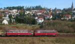 br-795--796--798--db-vt-95--vt98--uerdingerschienenbus VT 56 und 55 der Hochwaldbahn auf Sonderfahrt (Offenburg-Singen(Htw) am km 70,0 24.10.09