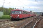 br-795--796--798--db-vt-95--vt98--uerdingerschienenbus Diese f�nfteilige Schienebusgarnitur (BR 798) fuhr am 01.05.2010 als Sonderzug von Gerstungen nach Bebra in den Bahnhof Bebra ein.
