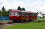 Die Uerdinger Vt95 Zuggarnitur der VEB am 17.8.2011 bei Darscheid. ...