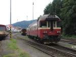br-854 Die 854 021-3 in alte Lackierung und mit original Nummer M296.1021 w�hrend das Umlaufen auf Bahnhof Tanvald am 12-7-2009.
