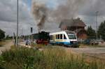 Sonderfahrt der 91 134 mit Halt in Gro� Br�tz. 12.07.2009 ...