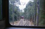 Corcovado-Bergbahn: Etwa auf halber Strecke befindet sich ein Ausweichgleis.