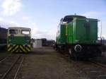 Brohltalbahn Lok V65 mit Lok D8 im Brohler G�terbahnhof am 2.4.10