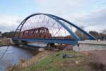 Die neue Eisenbahnr�cke �ber den Mittellandkanal in Haldensleben.Zu diesen Zeitpunkt ...