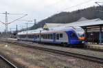 427 057 der Cantus Verkehrsgesellschaft ist soeben aus Bebra kommend ...