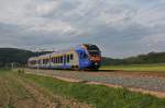 Cantus-Bahn Cantus R5(Kassel-Fulda)aus Bebra kommend hier kurz hinter Mecklar in Richtung Fulda, 01.05.2010. 