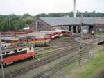 4.7.2010 15:27 Blick auf den Lokschuppen mit Drehscheibe von Cheb. ...
