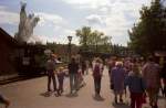 Prien am Chiemsee, historische Dampflok und Wagen (1992)  ...