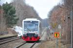 City-Bahn Chemnitz GmbH 650 514 am 02.03.10 bei der Einfahrt in den Hp Wittgensdorf Mitte