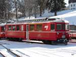 CJ 1000 mm CJ - Bef 4/4 641 (oder ABe 4/4 641) Beide Anschriften sind am Fahrzeug angebracht abgestellt im Bahnhofsareal von Tramelan am 03.01.2010