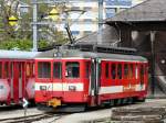 CJ 1000 mm NStCM - Triebwagen BDe 4/4 232 (ex CJ BDe 4/4)im Depotareal von Nyon am 19.05.2010