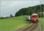 CJ Be 4/4 N� 641 mit einem Container-G�terzug bei La ...