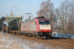 185 590-7 Cross Rail am 19.12.2009 nach �berquerung des Mittellandkanals ...