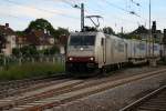 Crossrail 185 581 von der Ewals Cargo muss mit ihrem G�terzug in Weinheim, in die �berholung. 