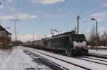 189 201-7 (CTL Logistics) f�hrt mit einem Ganzzug Kesselwagen durch ...