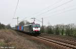 CTL ES 64 F4-201 mit einem Containerzug aus polnischen Wagen ...