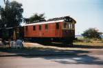 Ehemalige Diesellok M9 der LJ im Juli 1994 in Bandholm auf der Museumsbahn Maribo-Bandholm.