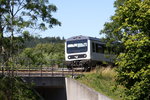 MRD 4262 passing bridge in Greisdalen on the single track line between Vejle and Brande 02.07.2008