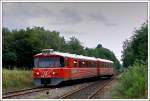 Ein ML-Triebwagen auf der Hornbækbanen zwischen Helsingør und Gilleleje am Haltepunkt Firhøjvej.