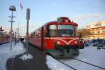 Sogenannter Y-tog(Zug) am Bahnhof Odder(Aarhus-Odder Bahn)4-12-2010