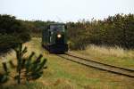 Feldbahnromantik an der dänischen Nordseeküste! Die Aufnahme des Museumszuges der ehemaligen Munitionsbahn Hanstholm entstand am 17.04.2014.