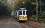 Das dänische Straßenbahnmuseum Sporvejsmuseet Skjoldenæsholm am 19.