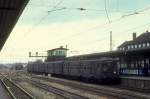 DSB S-Bahn Kopenhagen am 4. März 1973: Eine Garnitur der Linie F verlässt den S-Bf Hellerup und fährt weiter nach Klampenborg.