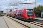 DSB S-Bahn Kopenhagen: Linie M (SA 9192) Haltepunkt Vigerslev Allé am 11. August 2014. - Der Zug fährt in Richtung Hillerød.