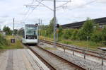 Aarhus Letbane Regionalstadtbahnlinie L1: Der Stadler Tango 2109-2209 erreicht am 10.