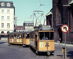 Århus / Aarhus Århus Sporveje (ÅS) SL 2 (Tw 6) Store Torv / Bispetorv am 8. August 1969. - Scan eines Diapositivs. Film: Kodak Ektachrome. 