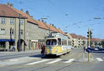 København / Kopenhagen Københavns Sporveje SL 10 (DÜWAG-GT6 861) København NV, Tagensvej / Frederiksborgvej / Bispebjerg Torv im Juli 1968.