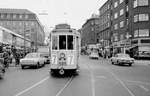 København / Kopenhagen Københavns Sporveje SL 7 (Tw 589) København N, Nørrebro, Nørrebrogade / Mimersgade / Lundtoftegade / Nørrebro Station im März 1969.