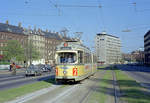 København / Kopenhagen Københavns Sporveje SL 2 (DÜWAG/Kiepe-GT6 852) København K / V,  Gyldenløvesgade am 23. Mai 1969. - Ulrik Christian Gyldenløve, der 1630 als Sohn des damaligen Königs, Christian IV, geboren wurde, starb 1658 als Offizier während der Verteidigung von Kopenhagen im Krieg gegen die Schweden. - Scan eines Farbnegativs. Film: Kodak Kodacolor X.