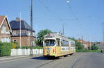 København / Kopenhagen Københavns Sporveje SL 2 (DÜWAG/Kiepe-GT6 868) Brønshøj, Gaunøvej am 24. Mai 1969. - Scan eines Farbnegativs. Film: Kodak Kodacolor X.