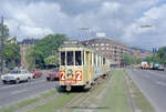 København Københavns Sporveje SL 2 (E-Wagen; Tw 515 + Bw 1556) Gyldenløvesgade am 4. Juni 1969. - Scan eines Farbnegativs. Film: Kodak Kodacolor X.