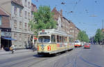 København / Kopenhagen Københavns Sporveje SL 2 (DÜWAG/Kiepe-GT6 819) København S, Sundbyøster, Amagerbrogade / Sundby Remise (: Straßenbahnbetriebsbahnhof Sundby) am 9.